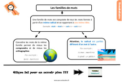 Les familles de mots - Cours, Leçon, trace écrite : Primaire 5 - PDF à imprimer