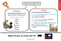 Le présent des verbes en - er - Cours, Leçon, trace écrite : Primaire 5 - PDF à imprimer