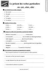Le présent des verbes particuliers en - eter, - eler, - yer - Exercices, révisions : Primaire 5 - PDF à imprimer