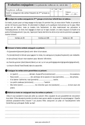 Le présent des verbes du 3e groupe en - ir, - oir, - dre - Évaluation, bilan : Primaire 5 - PDF à imprimer
