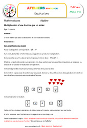 Multiplication d’une fraction par un entier - Algèbre - Montessori - Atelier 11 : Primaire 3, 4, 5 - PDF à imprimer
