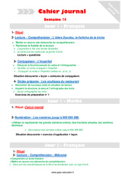 Semaine 14 - Cahier journal - PES - Stagiaires, jeunes profs... : Primaire 4 - PDF à imprimer