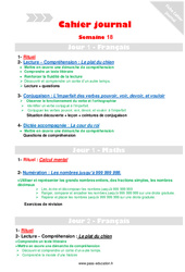 Semaine 18 - Cahier journal - PES - Stagiaires, jeunes profs... : Primaire 4 - PDF à imprimer