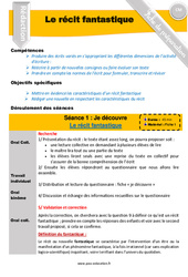 Le récit fantastique - Rédaction - Production d’écrit - Séquence - Fiche de préparation : Primaire 4, 5 - PDF à imprimer