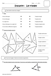 Triangles - Examen Evaluation : Primaire 5 - PDF à imprimer