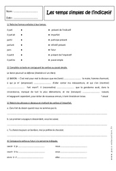Présent, imparfait, futur simple et passé simple - Exercices : Secondaire 1 - PDF à imprimer