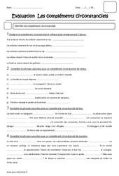 Temps, lieu et manière - Compléments circonstanciels - Examen Evaluation : Primaire 5 - PDF à imprimer
