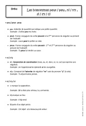 Homonymes peut - peu , ni, n'y - si, s'y, ci - Cours : Secondaire 1 - PDF à imprimer