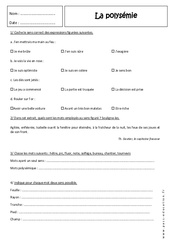 Mots polysémiques - Exercices sur la polysémie : Secondaire 1 - PDF à imprimer