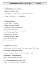 et ou est - son ou sont - Homophones - Exercices : Primaire 3 - PDF à imprimer