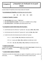 Imparfait de l'indicatif - Passé simple - Cours : Secondaire 2 - PDF à imprimer