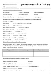 Temps composés de l’indicatif - Exercices  : Secondaire 2 - PDF à imprimer