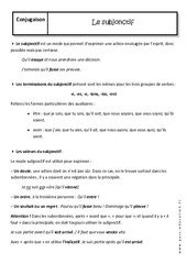 Subjonctif présent - Cours : Secondaire 2 - PDF à imprimer