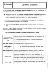 Noms composés - Cours : Secondaire 2 - PDF à imprimer