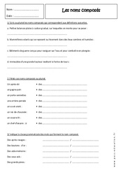 Noms composés - Exercices corrigés : Secondaire 2 - PDF à imprimer