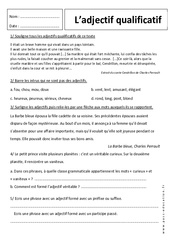 Adjectif qualificatif - Révisions : Primaire 6 - PDF à imprimer