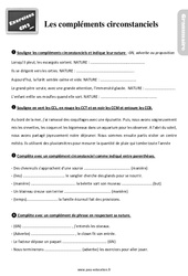 Compléments circonstanciels - Exercices, révisions : Primaire 5 - PDF à imprimer