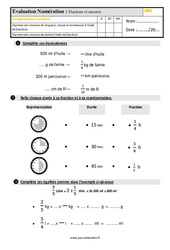 Fractions et mesures - Examen Evaluation : Primaire 4 - PDF à imprimer