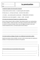 Ponctuation - Exercices - Virgule, point virgule, deux points, points de suspension : Primaire 6 - PDF à imprimer