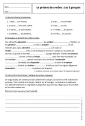 Présent - Exercices sur les 3 groupes de verbes : Primaire 6 - PDF à imprimer
