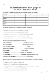 Verbes en - cer, - ger, - yer, - eler et - eter, - ier, - uer, - ouer - Exercices - Présent de l'indicatif : Primaire 5 - PDF à imprimer