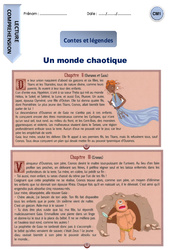Un monde chaotique - Lecture compréhension - Contes et légendes : Primaire 4 - PDF à imprimer