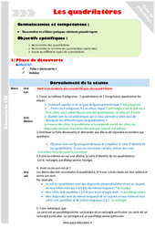 Quadrilatères - Séquence - Fiche de préparation : Primaire 4 - PDF à imprimer