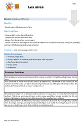 Les aires - Séquence - Fiche de préparation : Primaire 4 - PDF à imprimer
