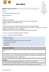 Les aires - Séquence - Fiche de préparation : Primaire 5 - PDF à imprimer