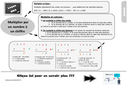 Multiplier par un nombre à un chiffre - Cours, Leçon, trace écrite : Primaire 5 - PDF à imprimer