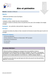 Aire et périmètre - Séquence - Fiche de préparation : Primaire 5 - PDF à imprimer