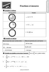 Fractions et mesures - Exercices : Primaire 5 - PDF à imprimer