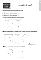 Les outils de tracés - Exercices, révisions : Primaire 3 - PDF à imprimer