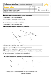 Le vocabulaire de géométrie - Évaluation, bilan : Primaire 3 - PDF à imprimer