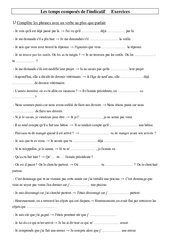 Temps composés de l'indicatif - Exercices - Conjugaison : Primaire 5 - PDF à imprimer