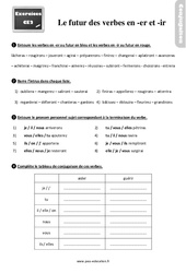 Le futur des verbes en - er et - ir - Exercices, révisions : Primaire 3 - PDF à imprimer