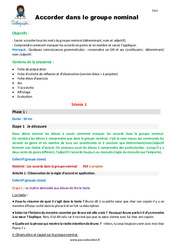 Accorder dans le groupe nominal - Séquence - Fiche de préparation : Primaire 4 - PDF à imprimer
