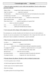 Accord sujet - verbe - Exercices - Grammaire : Primaire 5 - PDF à imprimer