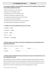Complément du nom - Exercices - Grammaire : Primaire 5 - PDF à imprimer