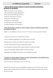 Différentes propositions - Exercices - Grammaire : Primaire 5 - PDF à imprimer