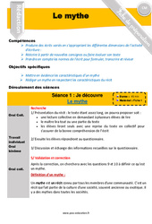 Le mythe - Rédaction - Production d'écrit - Séquence - Fiche de préparation : Primaire 4, 5 - PDF à imprimer