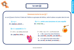 Son [J] - Cours, Leçon, trace écrite : Primaire 3 - PDF à imprimer