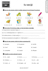 Son [J] - Exercices, révisions : Primaire 3 - PDF à imprimer