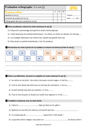 Son [J] - Évaluation, bilan : Primaire 3 - PDF à imprimer