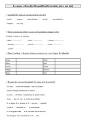Noms et les adjectifs qualificatifs terminés par le son [œr] - Exercices - Orthographe : Primaire 5 - PDF à imprimer