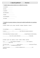 Exercices de grammaire - Fiches L'adjectif qualificatif : Primaire 5 - PDF à imprimer