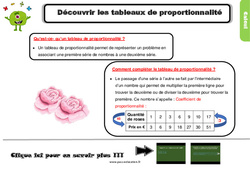 Découvrir les tableaux de proportionnalité - Cours, Leçon, trace écrite : Primaire 4 - PDF à imprimer
