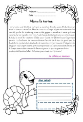 Manu la tortue - 1 histoire 1 problème : Primaire 4 - PDF à imprimer