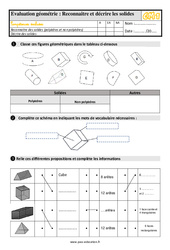 Décrire et reconnaitre des solides - Évaluation, bilan : Primaire 4 - PDF à imprimer