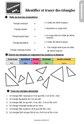 Identifier et tracer des triangles - Exercices, révisions : Primaire 5 - PDF à imprimer